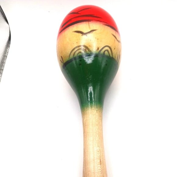 Maraca Vintage Mexican Percussion Wood Instrument Hand Rumba Shaker - Picture 6 of 6
